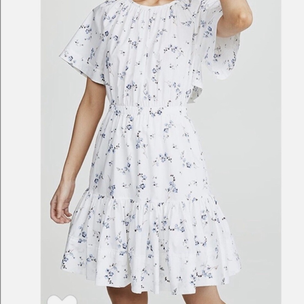 Francine floral poplin blouson bodice open-back dress